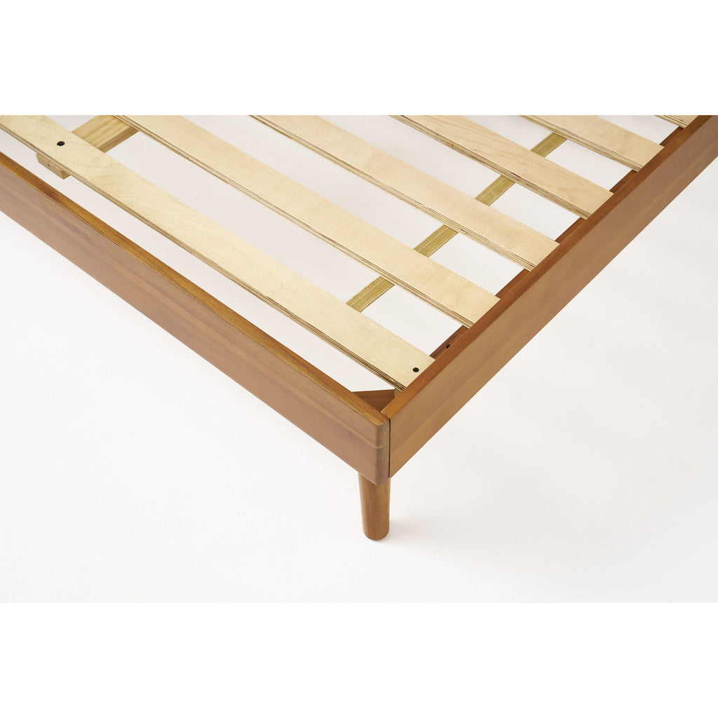 Wildflow - Queen Platform Bed With Splayed Legs And Headboard - Natural