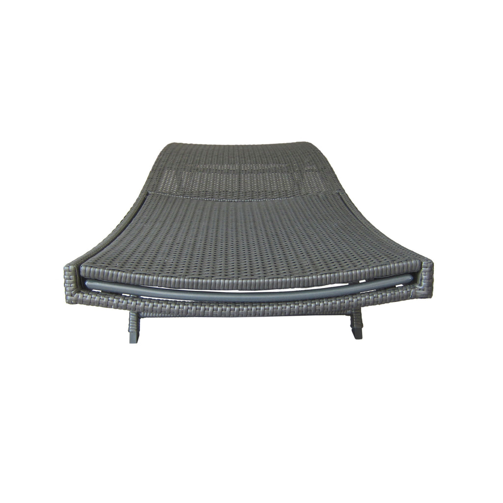 Modern Kauai Wicker Chaise Lounge With Adjustable Seat Back - Gray