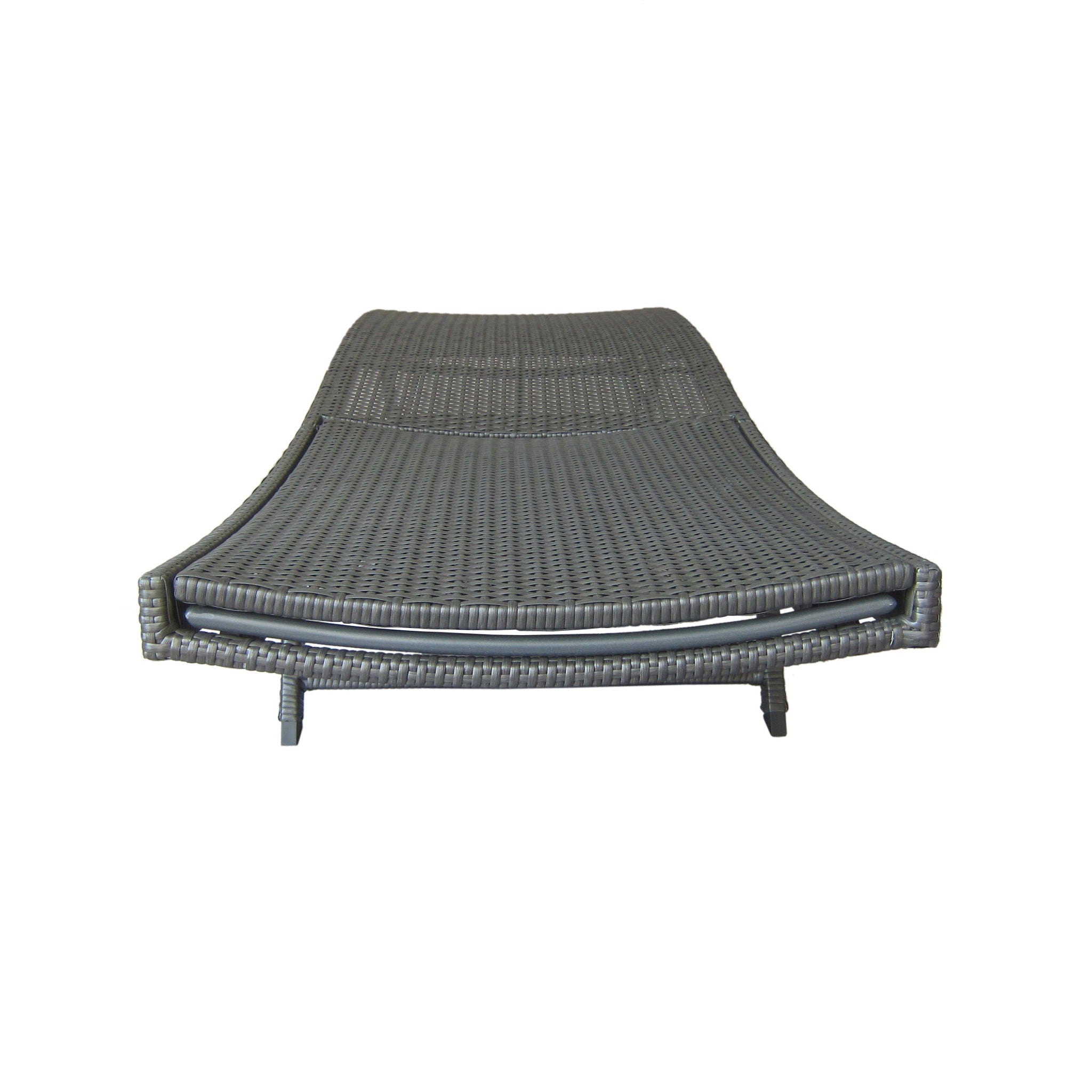Modern Kauai Wicker Chaise Lounge With Adjustable Seat Back - Gray