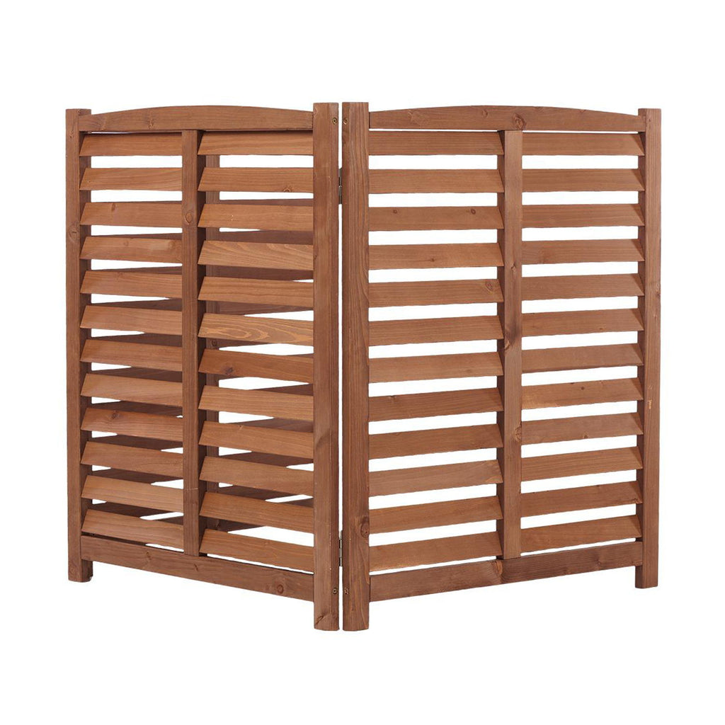 3 Panel Outdoor Wooden Air Conditioner Fence