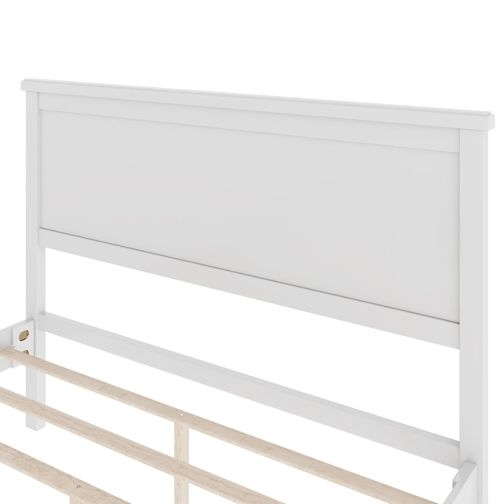 Mid-Century Platform Bed With Headboard And Slat Support, No Box Spring Needed