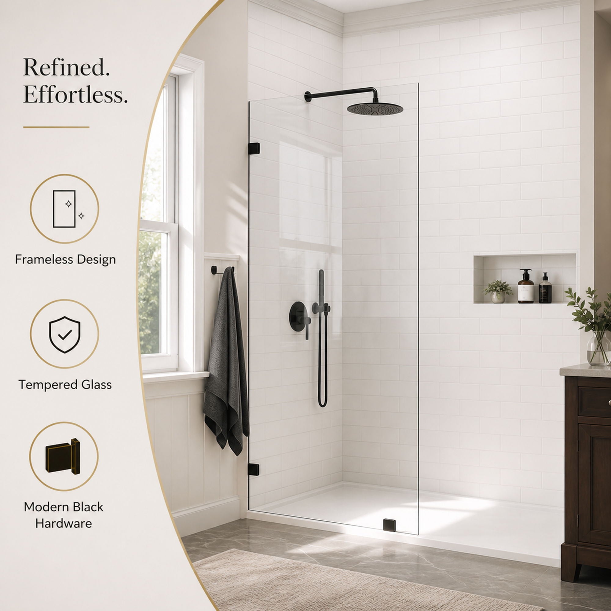 Frameless Walk-In Shower Glass Panel