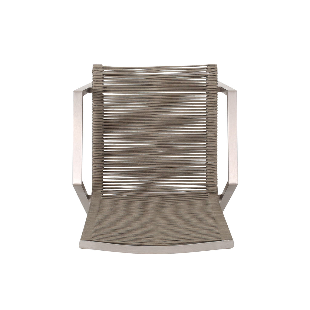 Outdoor Modern Aluminum Dining Chair Set With Rope Sea (Set of 2)