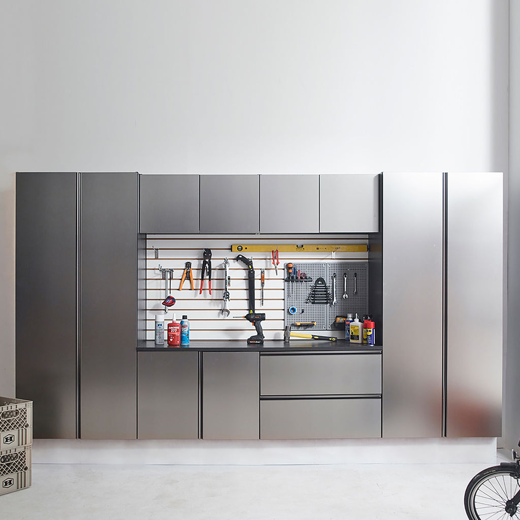 Nova Series - Garage Cabinet Set A With Soft Closing Doors - Metallic Gray