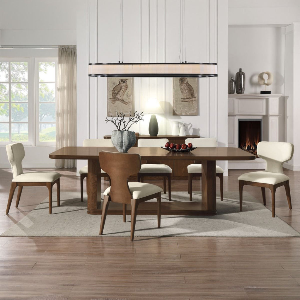 Koen - Side Chair (Set of 2) - Beige / Brown Oak