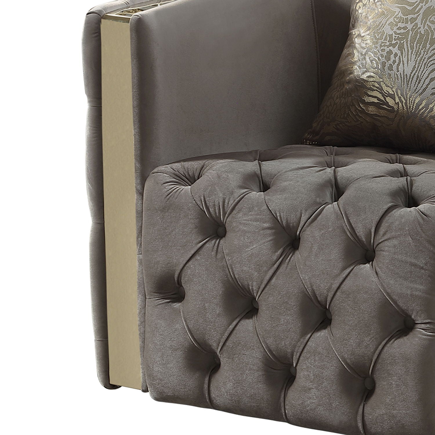 Naomi - Button Tufted Loveseat - Taupe