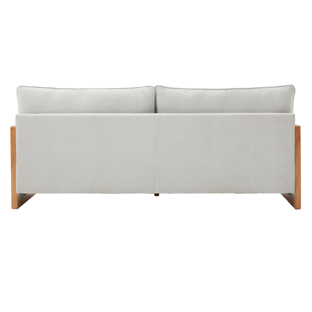 Modern 3 Seater Sofa With Wood Armrests