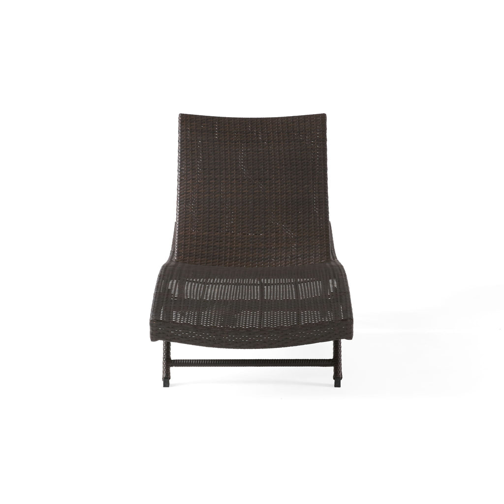 Kauai - Modern Style Wicker Chaise Lounge - Brown Multi