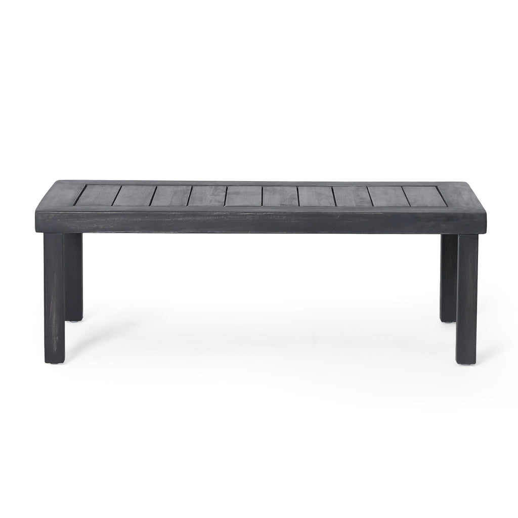 Acacia Wood Loveseat And Coffee Table Set With Cushions