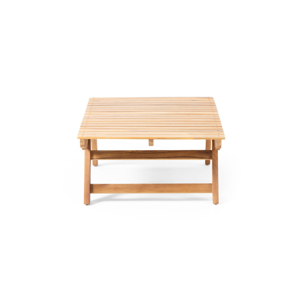 Outdoor Acacia Wood Coffee Table With Open Slat Design