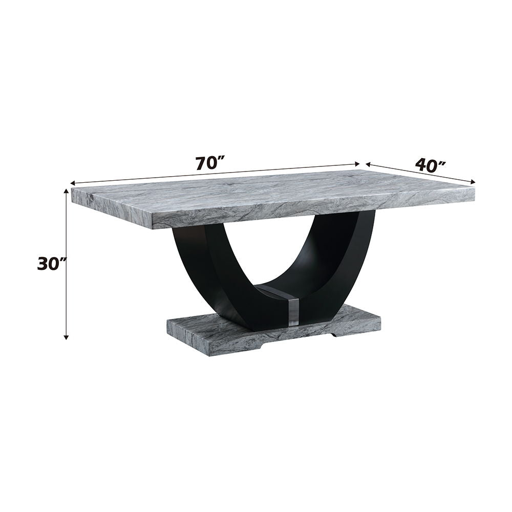 Caralin - Dining Table - Engineered Stone & Black