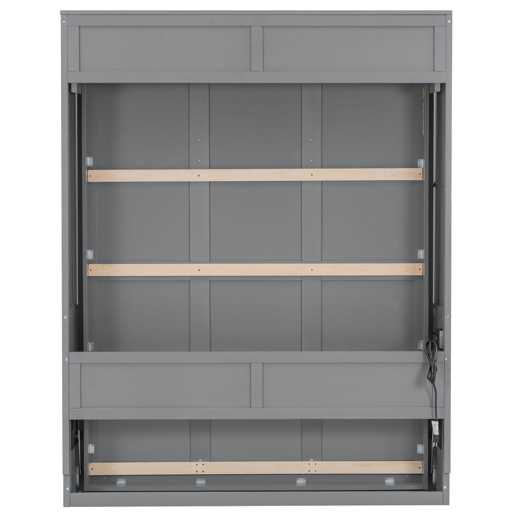 Murphy Bed With Desk, LED Lights And USB Charging Station