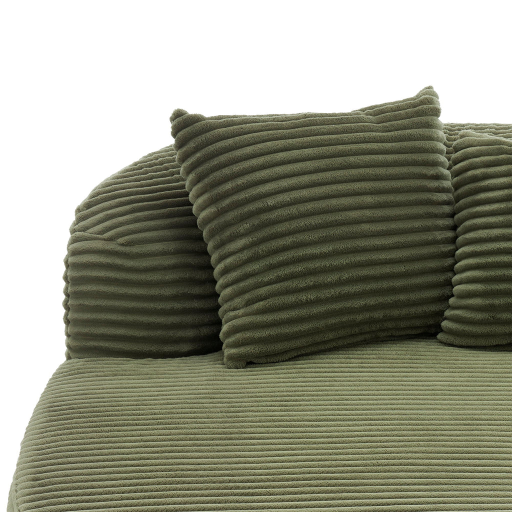 Modern Chaise Lounge Sofa Boneless Couch With Supportive Pillows