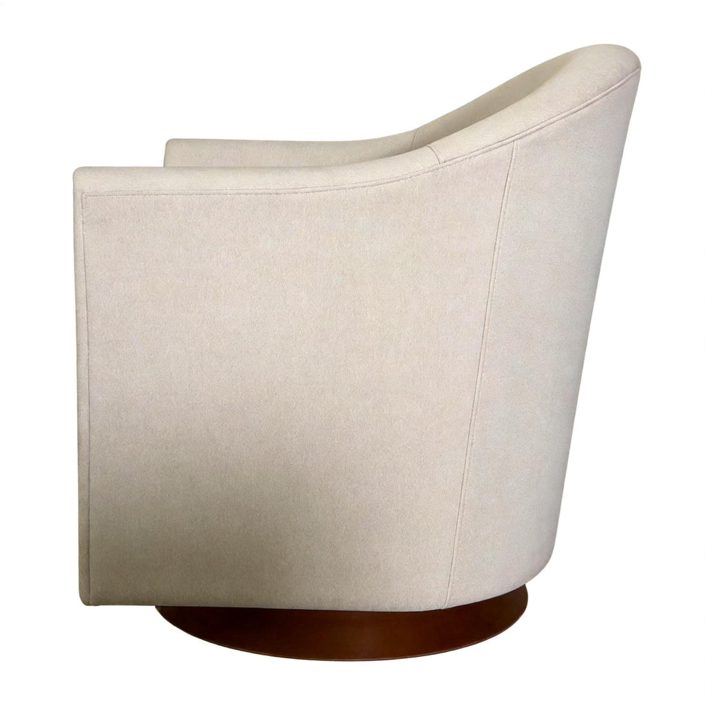 360 Degree Rotating Barrel Armchair For Living Room - Cream Beige