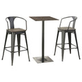 Staccato - 3 Piece Square Bar Table Set - Dark Brown
