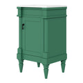 Bathroom Vanity With Sink, Compact Storage Cabinet With Door, Adjustable Shelf, Rectangular Style - Green