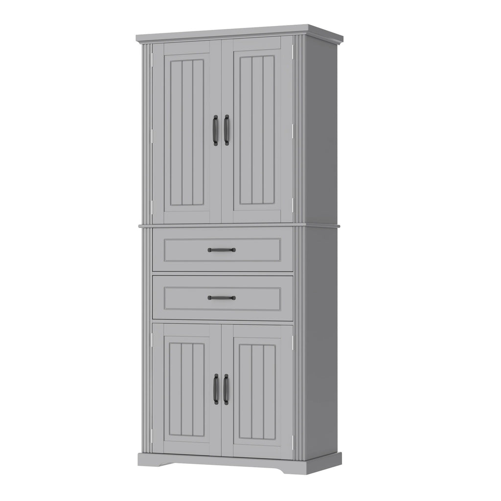 Multi Functional Storage Cabinet With Adjustable Shelves, 2 Drawers, Door Shelves