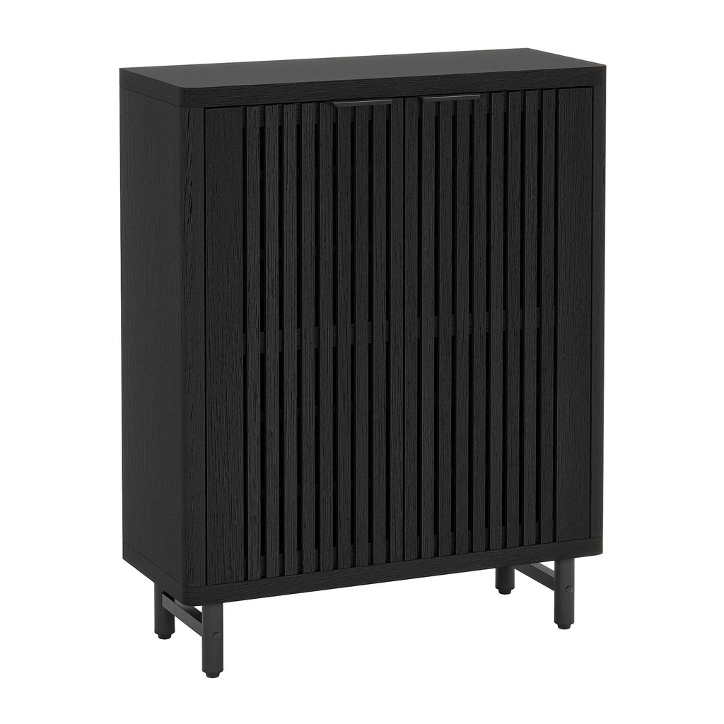 6 Tier Shoe Cabinet With Louvered Doors