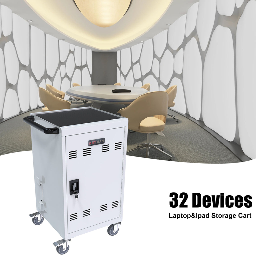 Mobile Charging Cart Station For book, Tablet And Laptop Computer With Power Strip Included