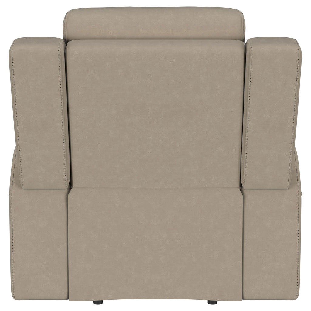 Slater - Upholstered Recliner Chair With Manual Recline - Taupe