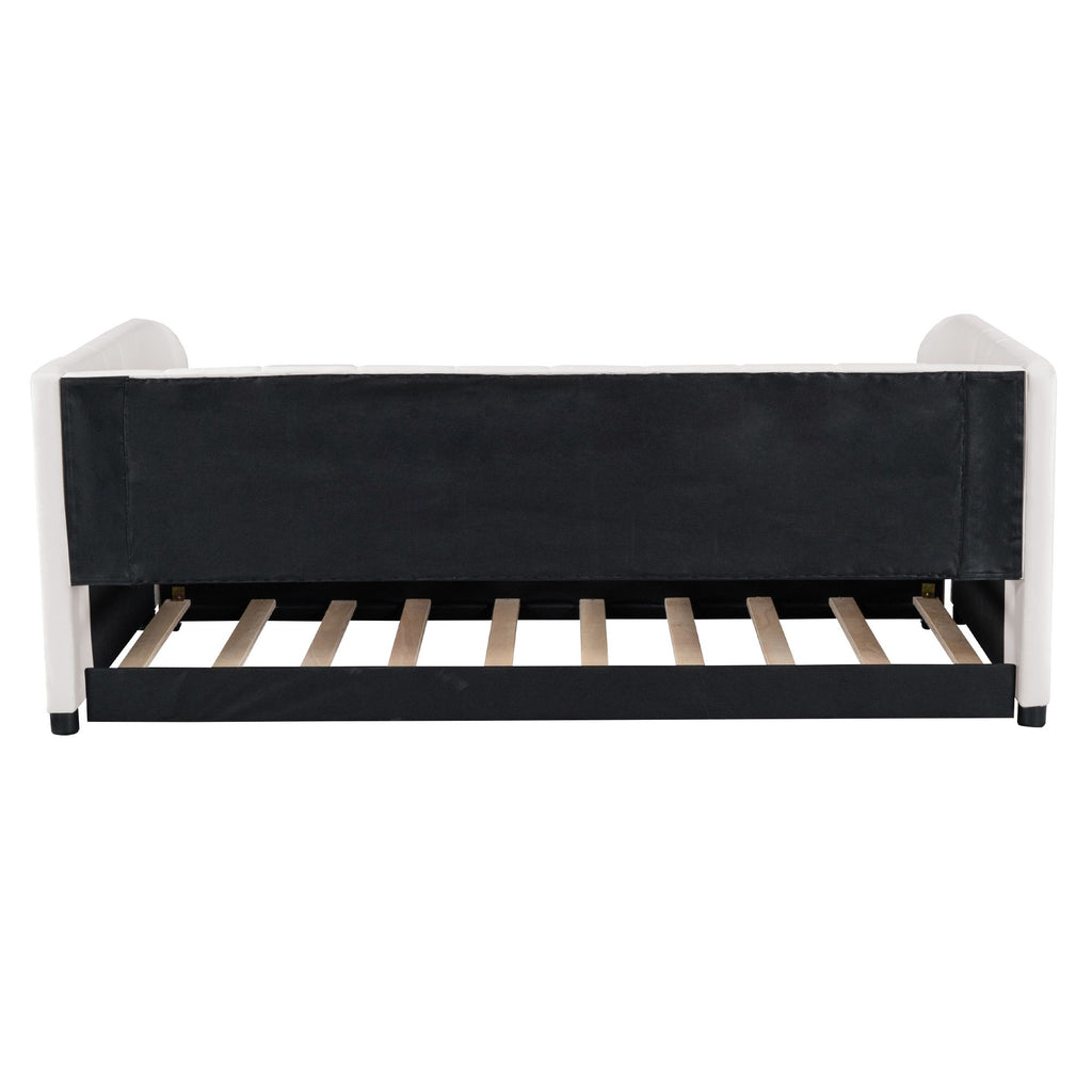 Upholstered Daybed With Ergonomic Design Backrest