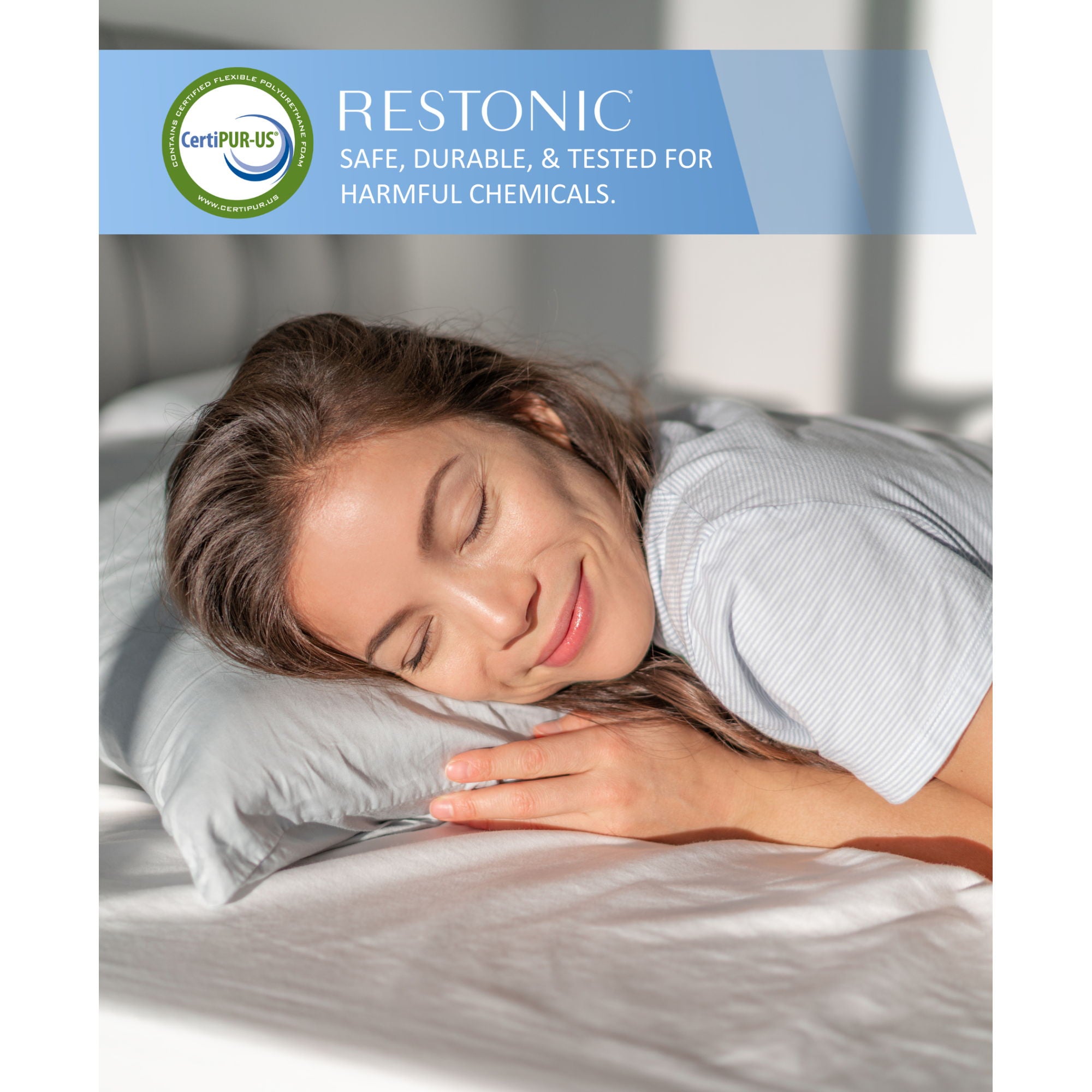Comfort Care - 10" Hybrid Euro Top Mattress Plush Comfort - Blue / Gray - Twin Extra Long