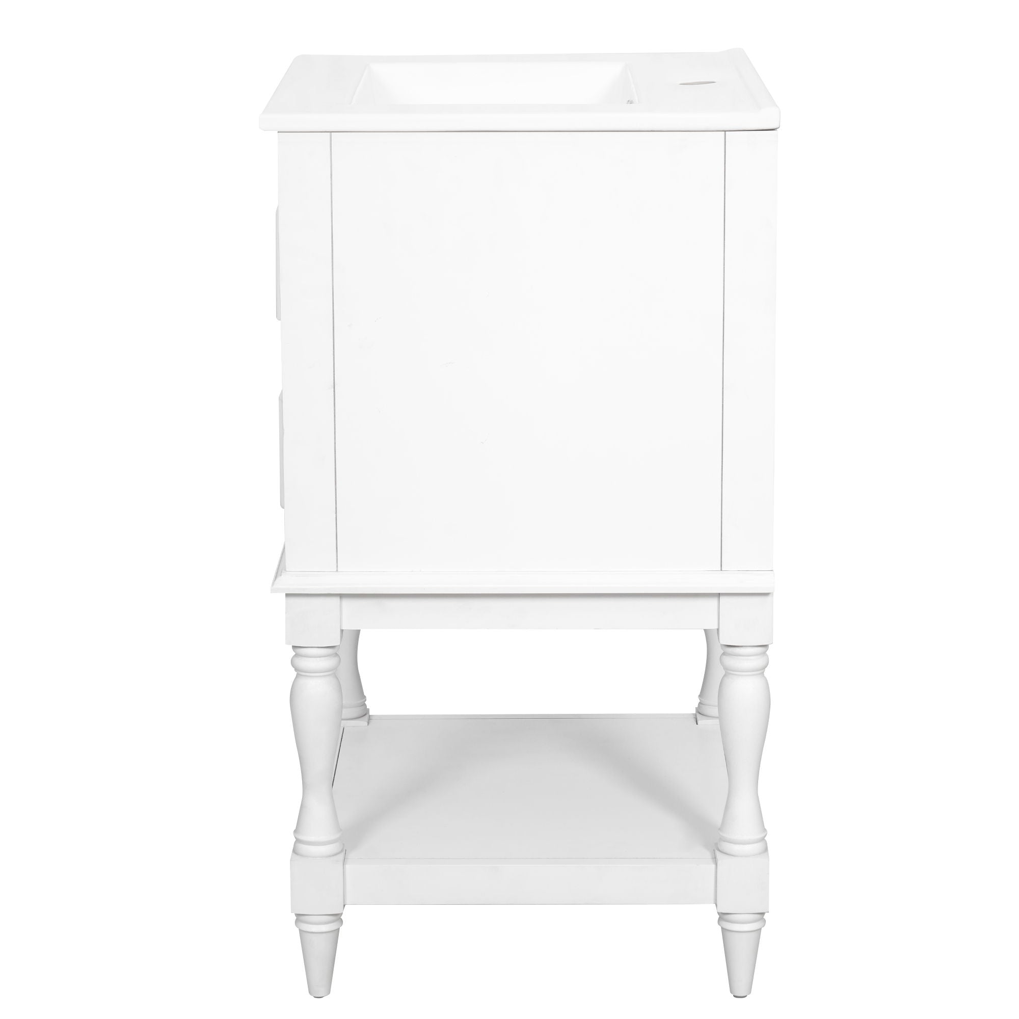Retro Design Bathroom Vanity With Sink, 2 Drawer Storage Cabinet