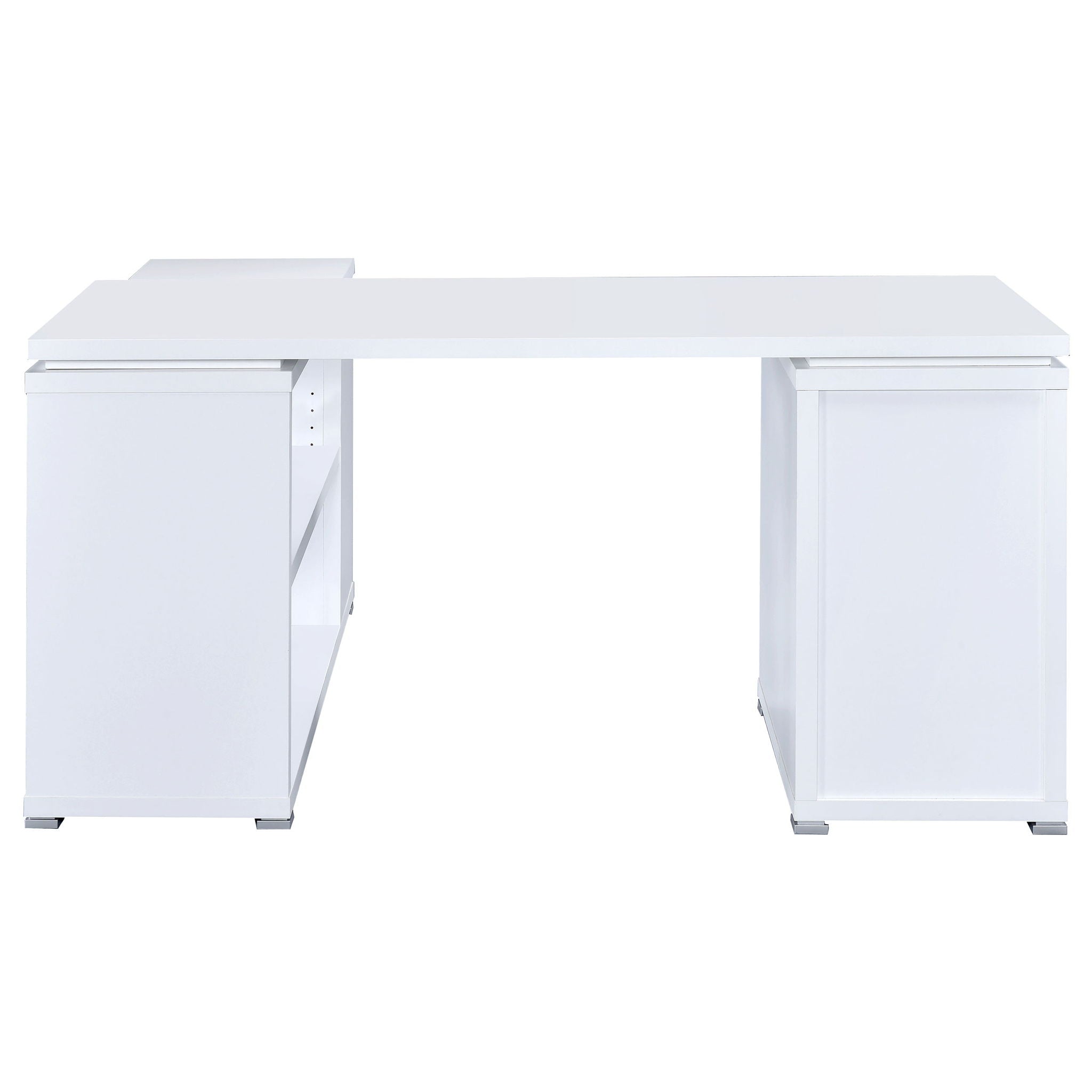 Tona - L-Shape Computer Desk With 3 Drawers And 5 Shelves