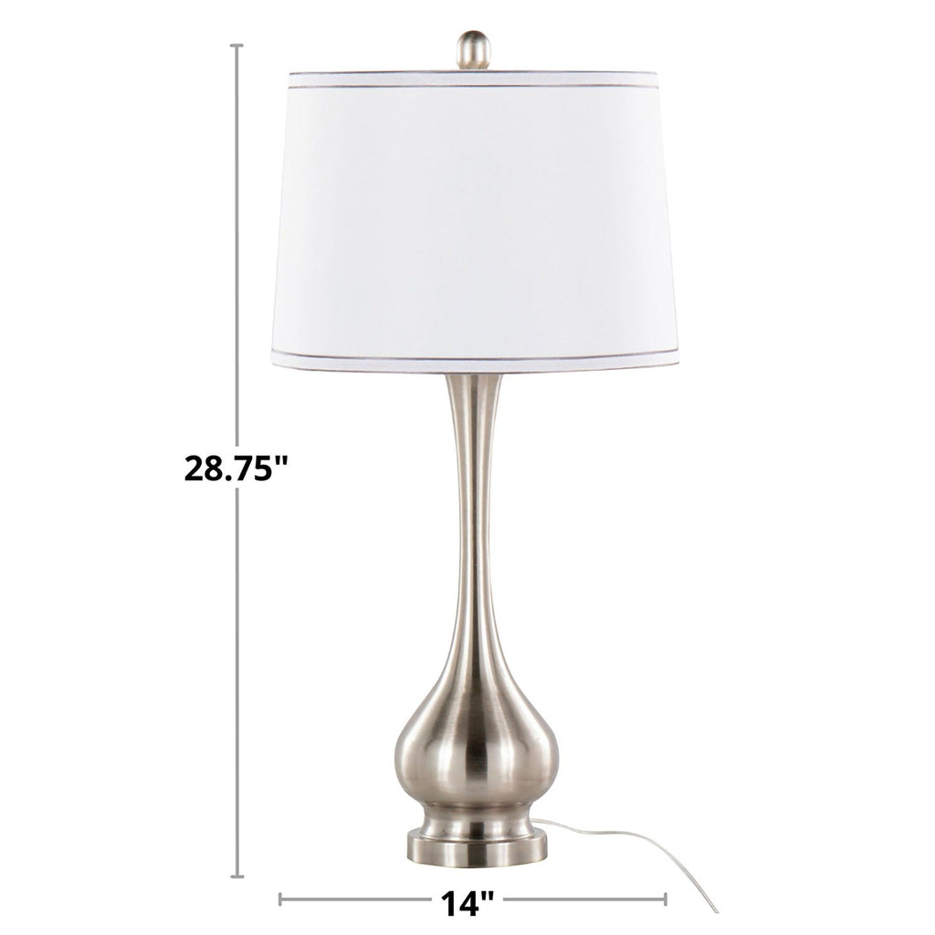 Cairo - Contemporary Table Lamp (Set of 2) - Nickel / White / Silver Trim