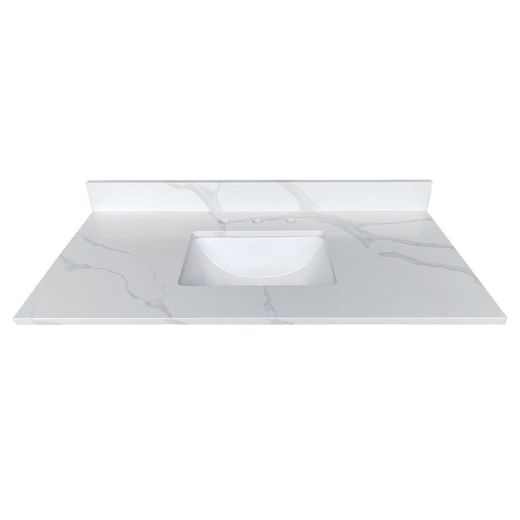 Bathroom Vanity Top With Undermount Sink, 3 Pre Drilled Holes