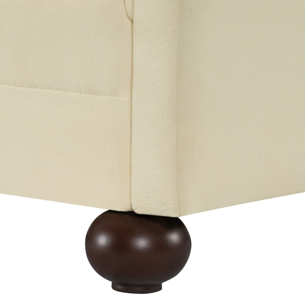3 Seater Sofa Upholstery With Square Arms, Living Room Couch