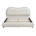 Upholstered Platform Bed Frame With Curved Headboard