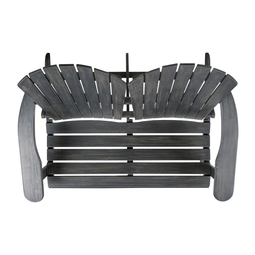 Outdoor Adirondack Rocking Loveseat With Hand Crafted Details
