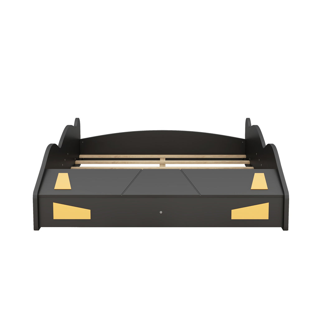 Race Car Shaped Platform Bed With Wheels And Storage