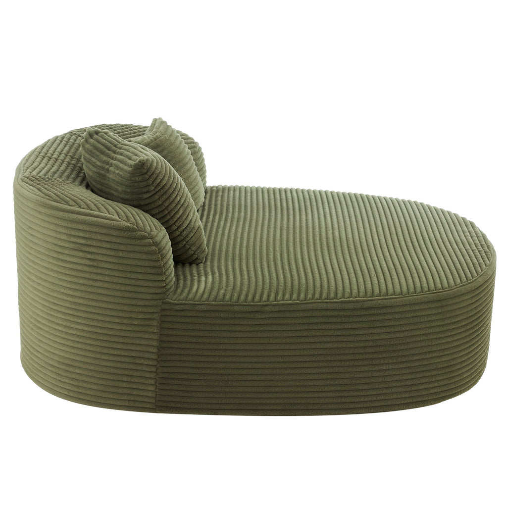 Modern Chaise Lounge Sofa Boneless Couch With Supportive Pillows