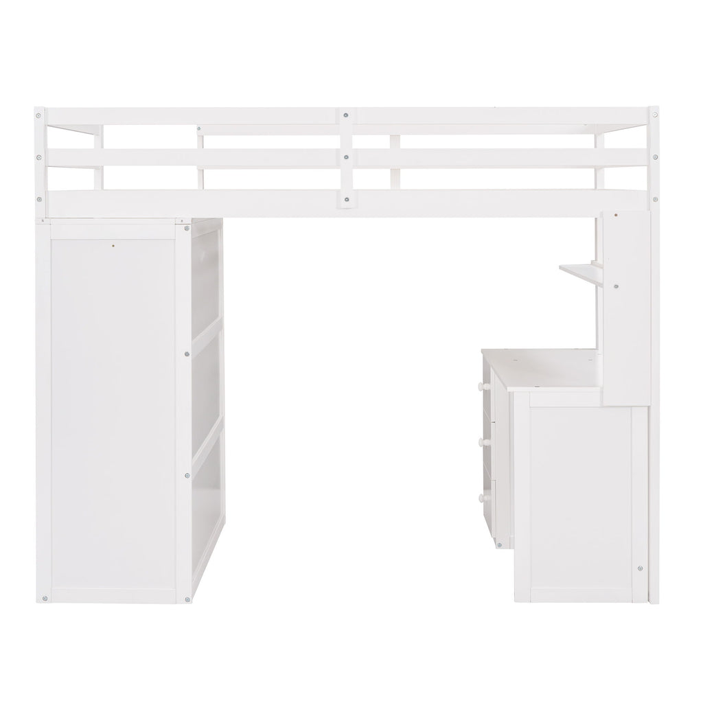 Loft Bed With Drawers, Desk, And Wardrobe