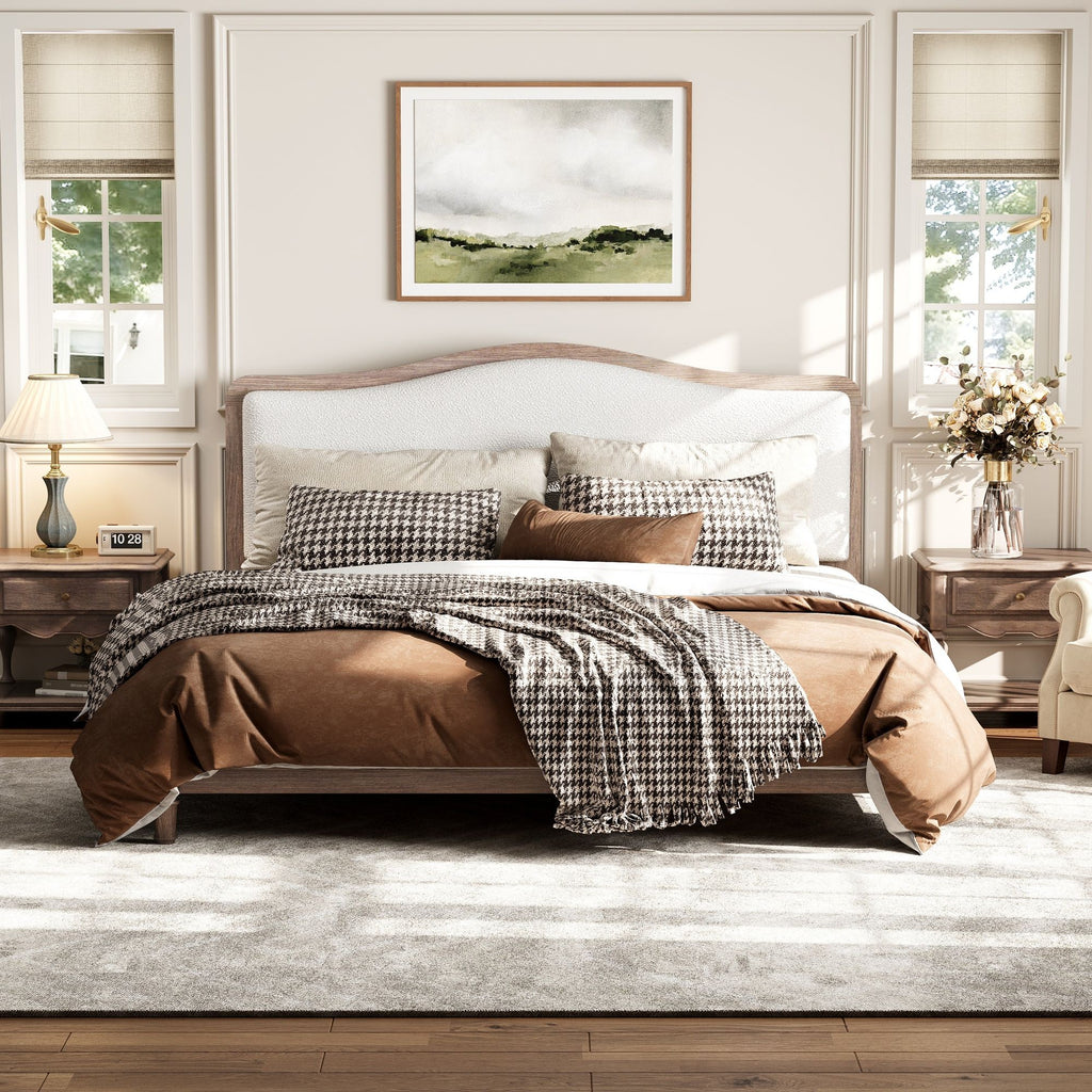 Platform Bed With Upholstered Headboard