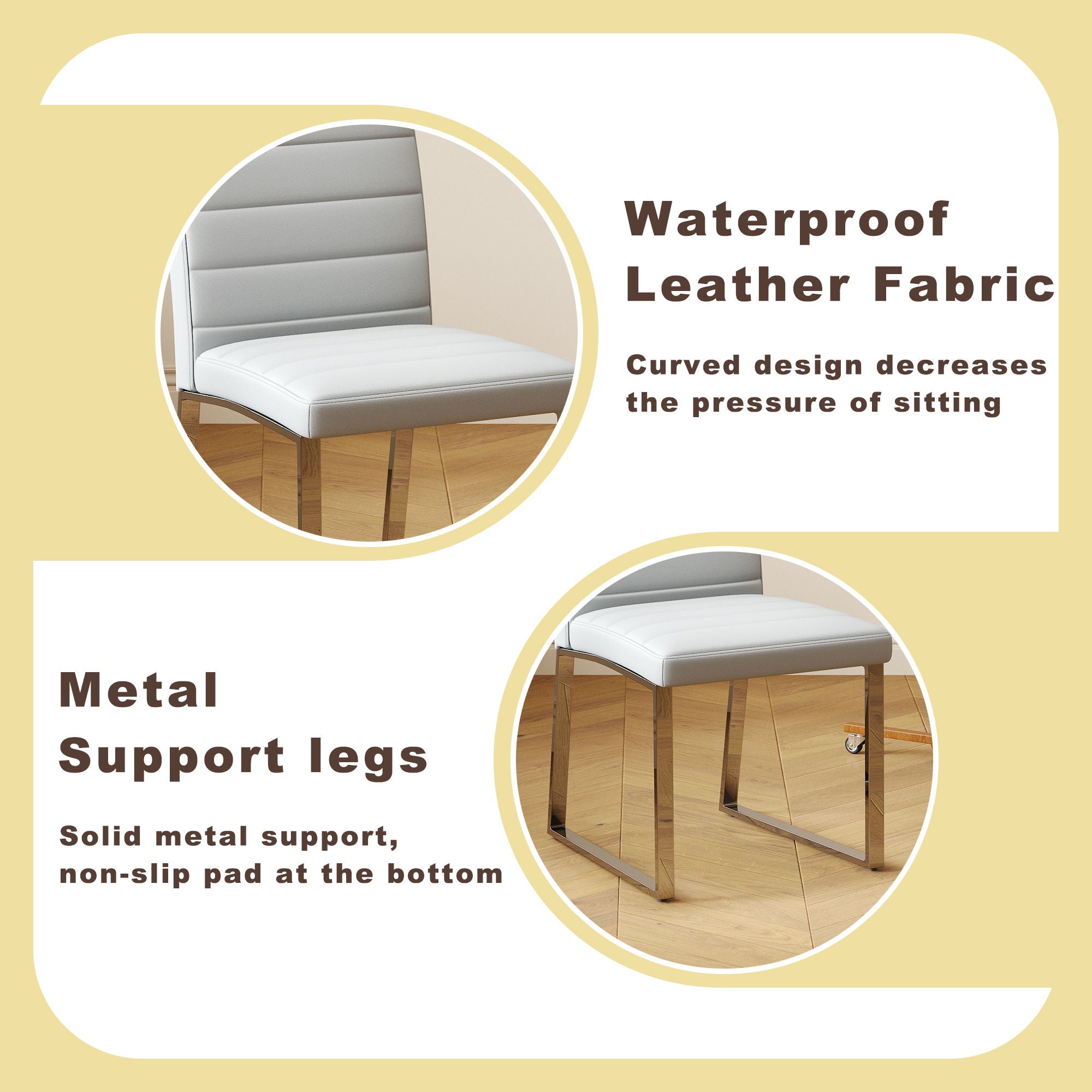 Oversized Dining Chairs (Set of 4) - Light Gray
