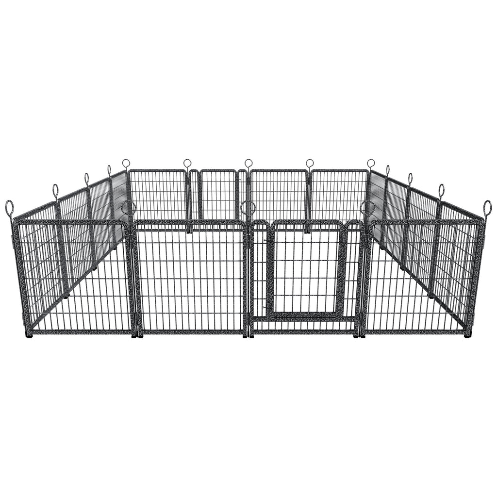 Heavy Duty Dog Playpen Outdoor 16 Piece Panels - Snow Leopard