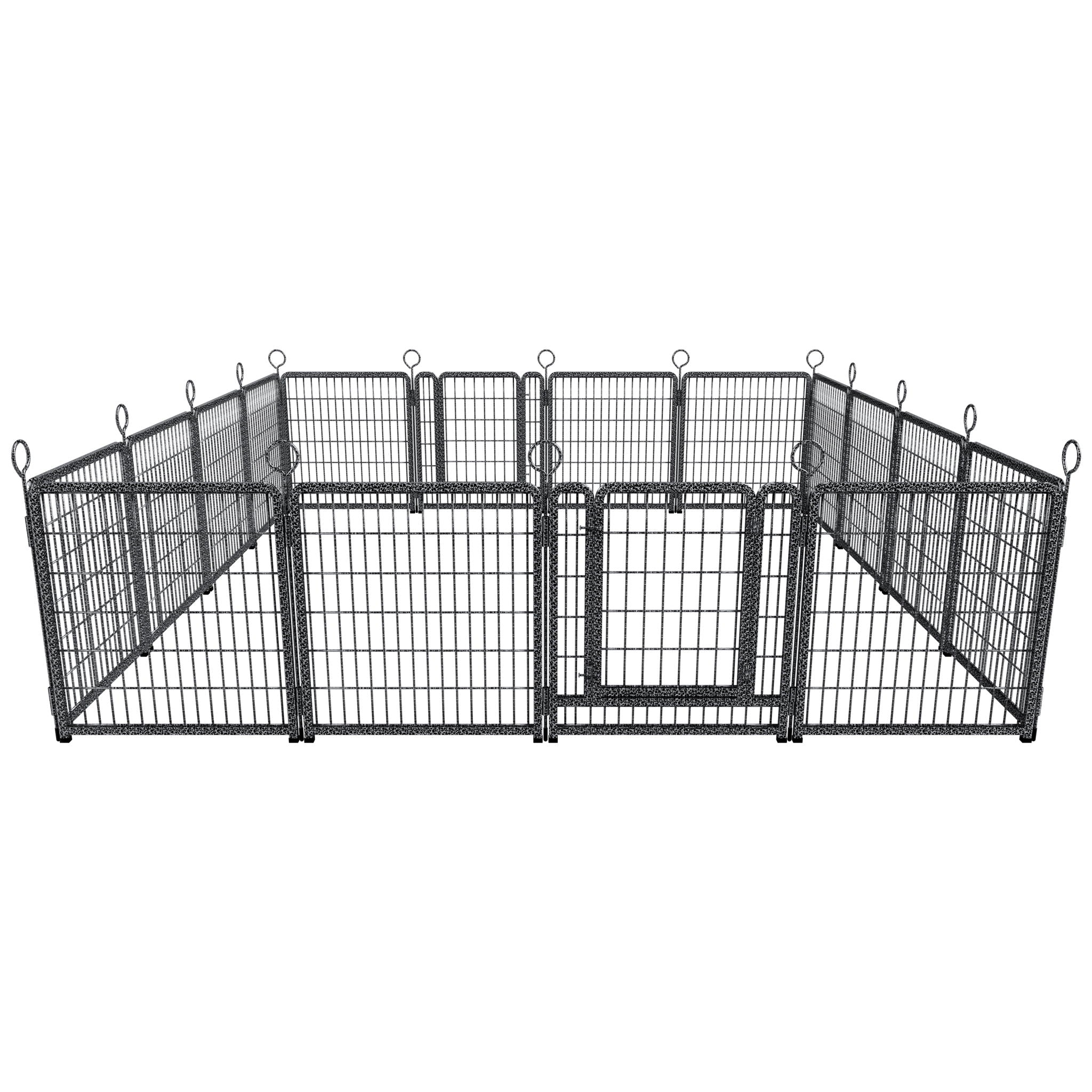 Heavy Duty Dog Playpen Outdoor 16 Piece Panels - Snow Leopard