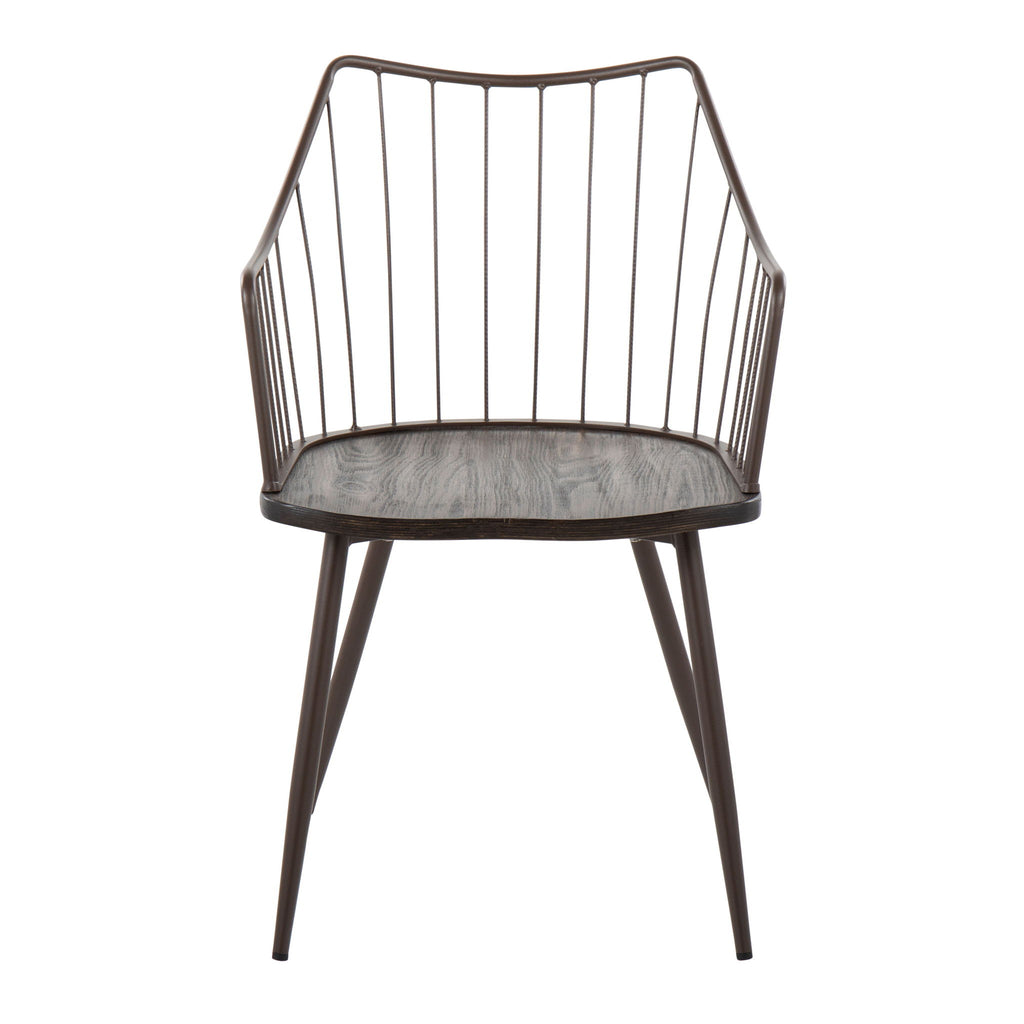 Winston - Farmhouse Style / Dining Chair - Brown / Dark Walnut