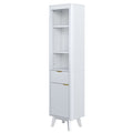 Tall Bathroom Storage Cabinet With Adjustable Shelves And 1 Drawer & Door