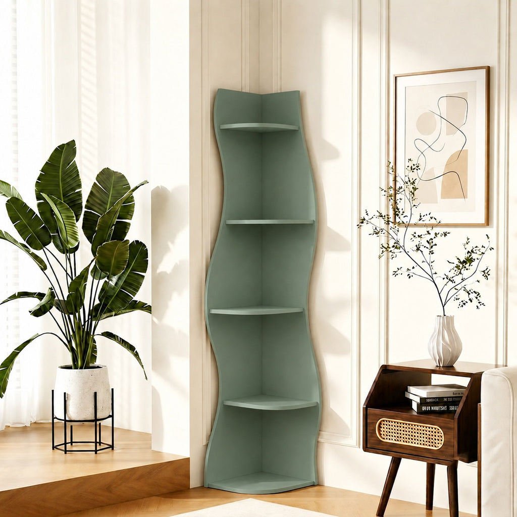 5 Tier S - Shaped Corner Shelf For Living Room