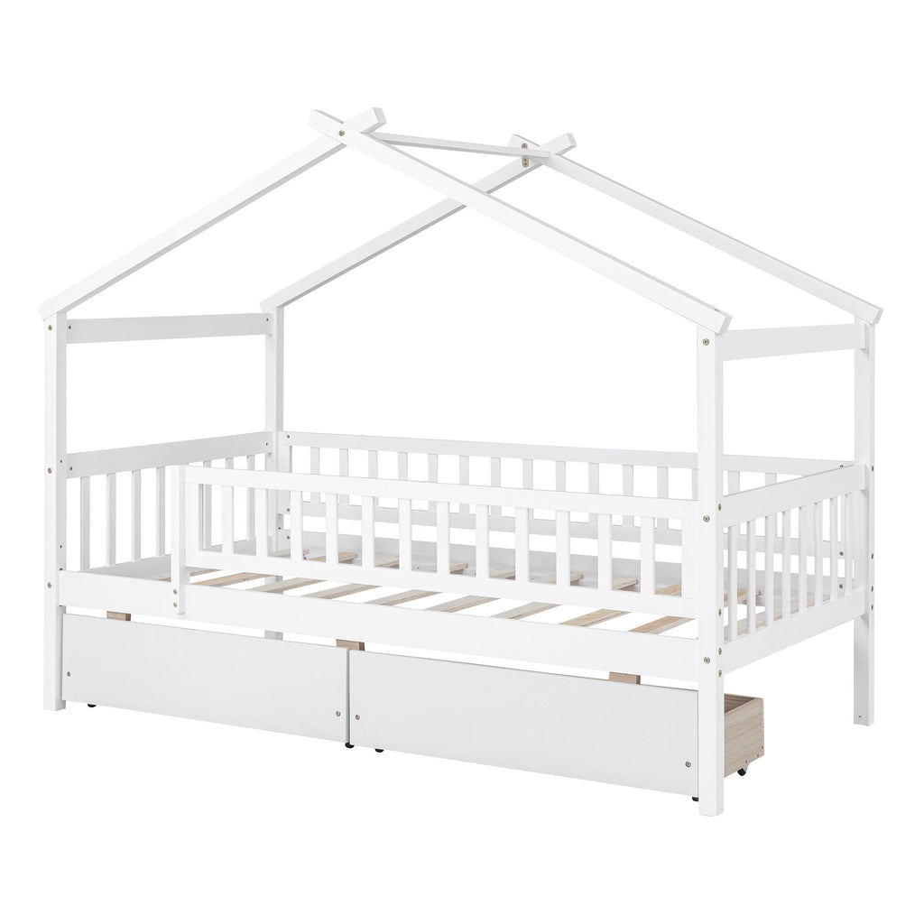 House Bed With 2 Drawers