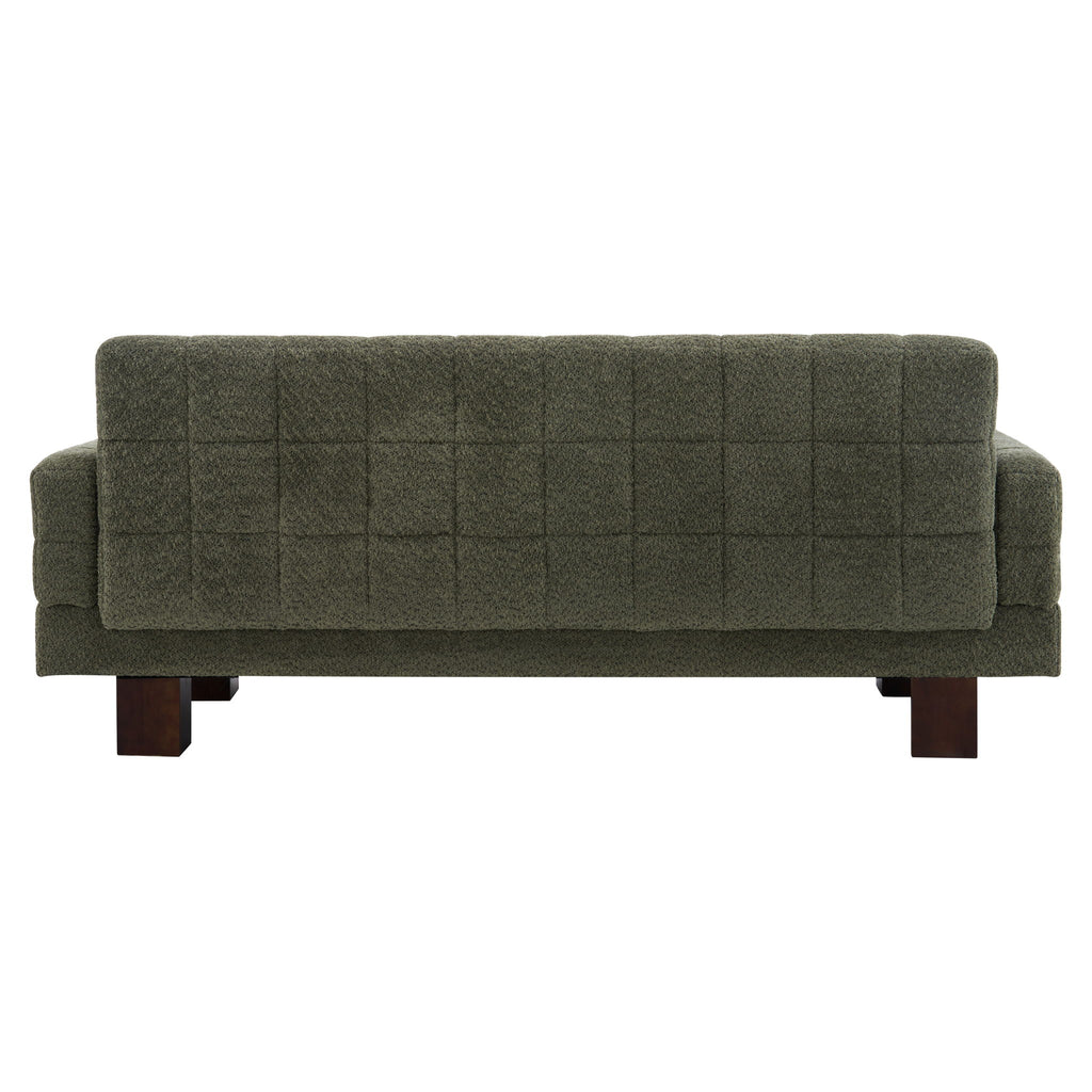 Modern Loveseat Sofa, 2 Seater With Square Arms For Living Room