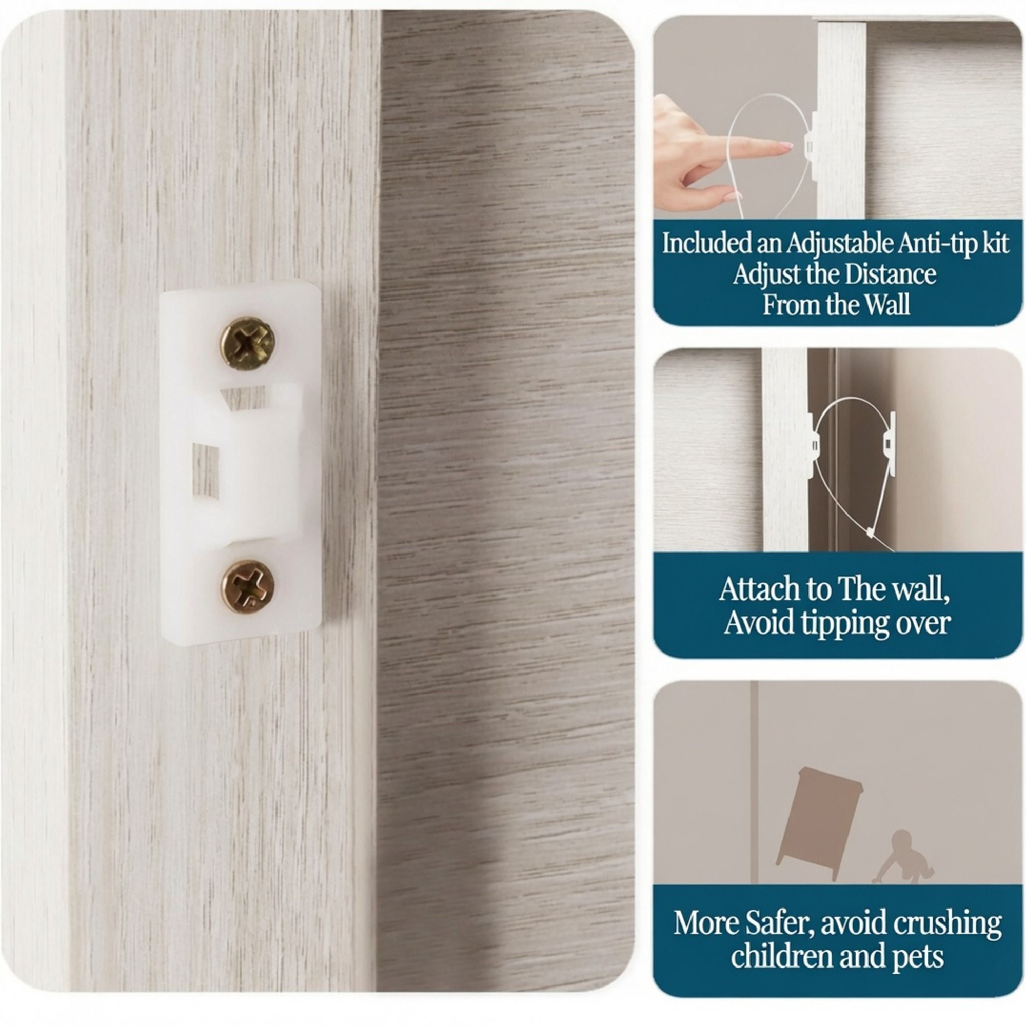 Nightstands With 2 Drawers, Bedside Tables For Small Spaces (Set of 2) - White