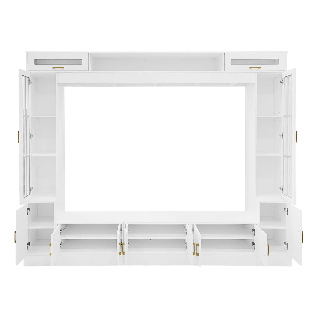 Wall Unit Entertainment Center With Bookshelves For TVs Up To 80"