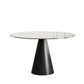 Round Dining Table - Black / Brown - Glass