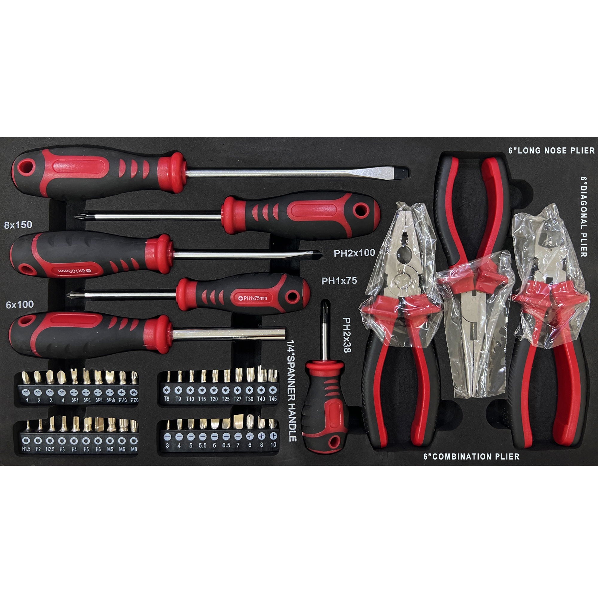Portable 3 Drawer Steel Toolbox, 4 Layers Of Tools With Metal Latches, With Storage Tray And Carrying Handle
