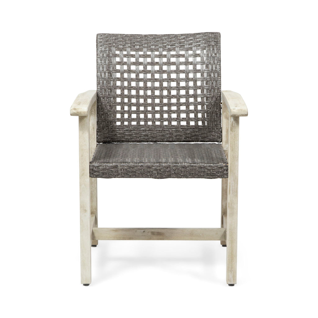 Outdoor Dining Chair Acacia Wood Frame (Set of 2)